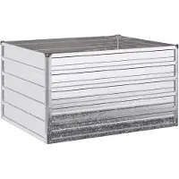 Syfax Hochbeet im Garten Silber 100 x 80 x 55 cm verzinkt