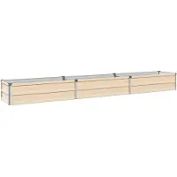 Syfax Hochbeet im Garten Elfenbein 240 x 40 x 24 cm