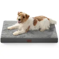 Bedsure Hundebett waschbar Komfort Hundekissen Grau 74x46x7cm