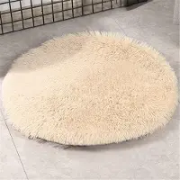 Sonstiges Hundematte Haustierbett Ø 80 cm Beige Plüsch Waschbar