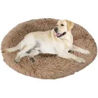 Sonstiges Hundebett Katzenbett Donut Ø120cm Khaki Waschbar Flauschig Rutschfest