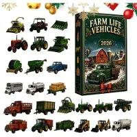 Merkloos Adventskalender mit Landmaschinen für Weihnachten