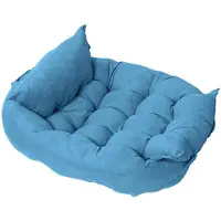 Sonstiges Hundebett Katzenbett Flauschig Rund aus Plüsch, Kuscheliges Donut Kissen, Weiche Hundeliege für Kleine bis Große Haustiere, L-50x42cm, Himmelblau