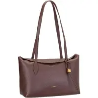 Coccinelle Elegante braune Handtasche mit 2 Griffen und abnehmbarem Anhänger