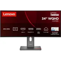 Lenovo ThinkVision T34WD-40 Monitor, 86,4 cm (34"), 3440 x 1440 Pixel, Wide Quad HD, LED, 6 ms, Schwarz