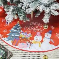 OEM Weihnachtsbaum-Unterlage - Mit Schneeflocken- und Weihnachtsmann-Motiv - Bodenabdeckung für Tannenbäume - Rot - 89,9 cm
