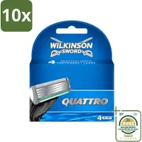 Wilkinson 10 x Quattro Ersatzklingen mit Präzisionstrimmer - Vorratspackung - 10 Stücke
