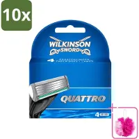 Wilkinson 10 x Quattro Ersatzklingen mit Präzisionstrimmer - Sparpackung - 10 Stücke