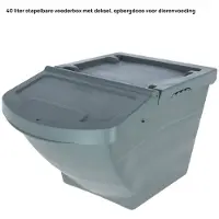Kerbl Futterbox stapelbar 40 Liter – mit Deckel, Kunststoff
