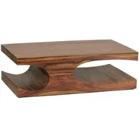 KADIMA DESIGN Couchtisch BOHA Massiv-Holz Sheesham 118 cm breit Wohnzimmer-Tisch Design dunkel-braun Landhaus-Stil Beistelltisch