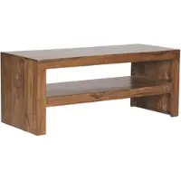 KADIMA DESIGN Couchtisch Massiv-Holz Durban Sheesham 110 cm breit Wohnzimmer-Tisch Design braun Landhaus-Stil Beistelltisch
