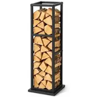 Relaxdays Hohes Kaminholzregal aus Metall Schwarz