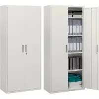 HOMCOM Aktenschrank Büroschrank Stahl Weiß 80L x 40B x 180H cm
