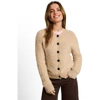 Tom Tailor Cardigan Strickjacke in trendiger Bouclé-Optik / Rundhals mit Knopfleiste