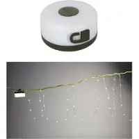 BURI Akku Campinglampe mit integrierter LED Lichterkette 8m Warmweiß Taschenlampe Zeltlampe Handlampe Nachtlicht Akkuleuchte Orientierungslicht Nachtlampe