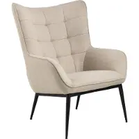 Ebuy24 BLACK RED WHITE Uszaksessel Redding Beige Actona Modern Komfortabler Wohnzimmerstuhl