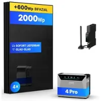 Dura-Solar 2000Wp Balkonkraftwerk mit Anker SOLIX Solarbank 4 E5000 Pro - 5Wh - 4x500Wp