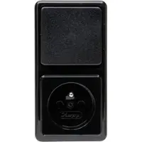 Kopp 109005007 STANDARD - Kombination Universalschalter MSK Steckdose, Farbe: schwarz