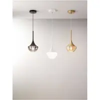 FABAS LUCE Apollo Pendelleuchte aus Metall und mundgeblasenem Glas - modernes Design, E27-Fassung, höhenverstellbar bis 2000 mm, ideal für die Innenbeleuchtung
