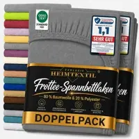 EXKLUSIV HEIMTEXTIL Doppelpack Frottee Spannbettlaken 140 - 160 x 200 cm Anthrazit