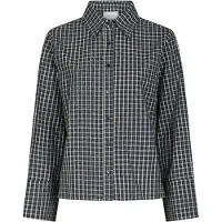 Neo Noir Damen Blusen Drew Check Bedaz Shirt - Donkerblauw - Größe 38