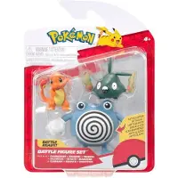 Jazwares Pokémon Glumanda Unratütox & Quaputzi Erster-partner-kampffiguren-set 3 Einheiten Silber Silber One Size