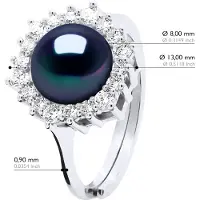 ATELIERS SAINT GERMAIN Ringschmuck - Echte Süßwasser-Zuchtperle, rund 8-9 mm