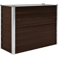 vidaXL Hochbeet Pflanzbeet aus verzinktem Stahl Gemüsebeet Pflanzkasten Blumenbeet Kräuterbeet rechteckig für Garten Terrasse und Balkon Braun 240 x 80 x 77 cm
