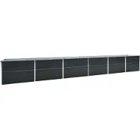 Generisch Hochbeet Pflanzbeet Pflanzkasten aus verzinktem Stahl mit offenem Boden für Gemüsebeet Blumenbeet Kräuterbeet Garten Balkon und Terrasse Anthrazit 320 x 80 x 45 cm