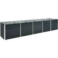 vidaXL Hochbeet Pflanzbeet aus Stahl für Garten Balkon und Terrasse Gemüsebeet Blumenbeet Pflanzkasten Rechteckig für Gemüse Kräuter und Blumen Anthrazit 160 x 40 x 77 cm