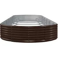 vidaXL Hochbeet Verzinkter Stahl oval Gemüsebeet Pflanzbeet Blumenkübel Metall für Garten Terrasse Balkon Gemüse Kräuter Blumen Anzucht Braun523 x 140 x 36 cm