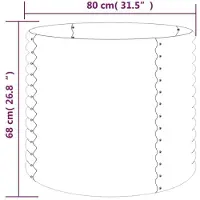 vidaXL Hochbeet Verzinkter Stahl oval Gemüsebeet Pflanzbeet Blumenkübel Metall für Garten Terrasse Balkon Gemüse Kräuter Blumen Anzucht Braun80x80x68 cm