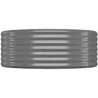 vidaXL Hochbeet Verzinkter Stahl oval Gemüsebeet Pflanzbeet Blumenkübel Metall für Garten Terrasse Balkon Gemüse Kräuter Blumen Anzucht Grau322 x 100 x 36 cm