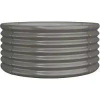 vidaXL Hochbeet Verzinkter Stahl oval Gemüsebeet Pflanzbeet Blumenkübel Metall für Garten Terrasse Balkon Gemüse Kräuter Blumen Anzucht Grau80x80x36 cm