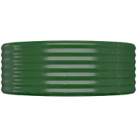 vidaXL Hochbeet Verzinkter Stahl oval Gemüsebeet Pflanzbeet Blumenkübel Metall für Garten Terrasse Balkon Gemüse Kräuter Blumen Anzucht Grün249 x 100 x 36 cm