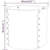 vidaXL Hochbeet Verzinkter Stahl oval Gemüsebeet Pflanzbeet Blumenkübel Metall für Garten Terrasse Balkon Gemüse Kräuter Blumen Anzucht Grün40x40x36 cm