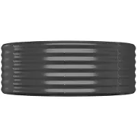 vidaXL Hochbeet Verzinkter Stahl oval Gemüsebeet Pflanzbeet Blumenkübel Metall für Garten Terrasse Balkon Gemüse Kräuter Blumen Anzucht Anthrazit507 x 100 x 36 cm