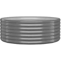 vidaXL Hochbeet Verzinkter Stahl oval Gemüsebeet Pflanzbeet Blumenkübel Metall für Garten Terrasse Balkon Gemüse Kräuter Blumen Anzucht Grau100x100x36 cm