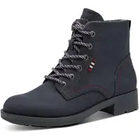 Tamaris Damen Schnürstiefelette mit wärmendem Futter und Ziernähten 1-25111-47, Größe:37 EU, Farbe:Blau
