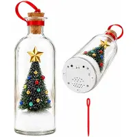 Slyrun Weihnachtsbaum in der Flasche mit Sprachaufnahme, Weihnachtsdeko mit 30 Sekunden Aufnahmefunktion, persönliches Weihnachtsgeschenk