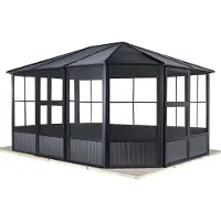 Sojag Pavillon "Charleston 12x15", grau (anthrazit), B/H/T: 489cm x 280cm x 384cm, Pavillons, Pavillon, Wintergarten, BxT: 489x384 cm