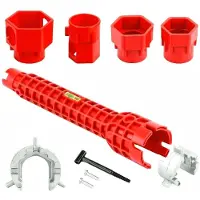 OEM Wasserhahn-Montagewerkzeug Set - 14-in-1 Multifunktional - Für Toilettenhähne Küche und Bad - Rot