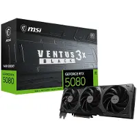 MSI VENTUS GEFORCE RTX 5080 16G 3X OC BLACK, GeForce RTX 5080, 16 GB, GDDR7, 256 Bit, 7680 x 4320 Pixel, PCI Express 5.0