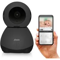Alecto SMARTBABY10BK WLAN-Babyphone mit HD-Kamera schwenkbar Nachtsicht Schwarz