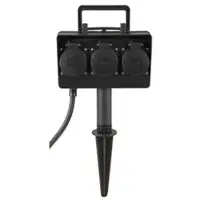 Heitronic Outdoor Steckdosenverteiler 3fach Energieverteiler DUBAI mit Erdspieß 35467