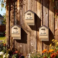 Sweiko Fledermauskasten 3er Set aus Tannenholz Fledermaushaus für Fledermäuse zum Aufhängen für Gärten, 21,5 x 11,5 x 34 cm