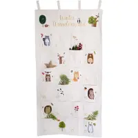 Papierdrachen Adventskalender 2025 - bestickter Stoff-Wandkalender „Waldtiere“ - mit Stoffbeuteln zum Befüllen - hochwertig & wiederverwendbar