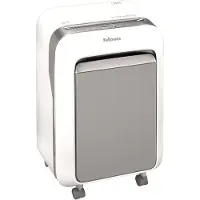 Fellowes Aktenvernichter Microshred LX 211, Mikropartikelschnitt 2 x 12 mm, P-5, 23 l, 15 Blatt Schnittleistung, mit Rollen, weiß