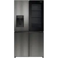 Hisense RQ600P7SKE, Freistehend, French door, Schwarz, 4 Tür(en), Berührung, LED
