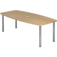 Hjh OFFICE PRO KARAT 22 C - Karat Eiche 220 x 103 mit Chromfuß